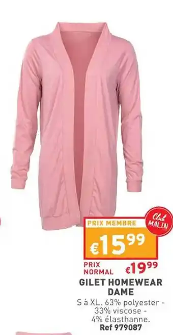 Trafic Gilet homewear dame offre