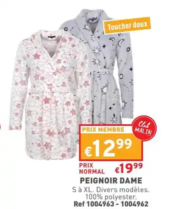 Trafic Peignoir dame offre