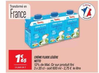 Netto Crème fluide légère netto offre