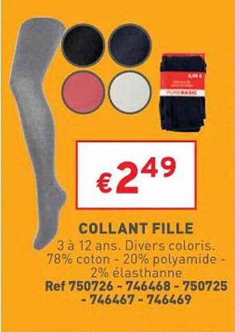 Trafic Collant fille offre
