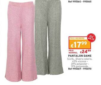 Trafic Pantalon dame offre