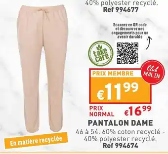 Trafic Pantalon dame offre