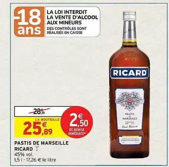 Intermarché Pastis de marseille ricard offre
