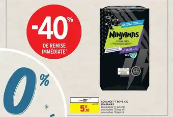 Intermarché Couches t7 boys x10 ninjamas offre