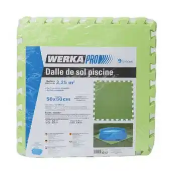 Provence Outillage Lot de 9 dalles de sol pour piscine (50x50cm) épaisseur 3mm) 9 pièces werkapro offre