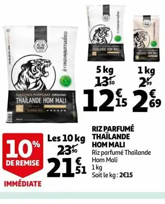 Auchan Riz parfumé thaïlande hom mali offre