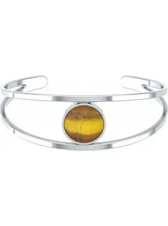Eric Duny Bracelet acier jonc acier oeil de tigre cabochon offre
