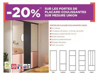 Lapeyre Portes de placard coulissantes sur mesure union offre