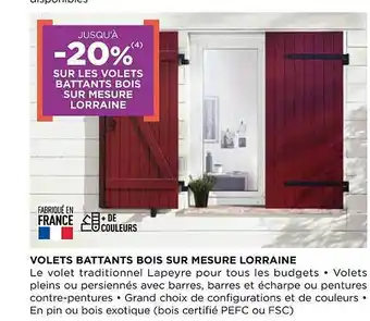 Volets battants bois sur mesure lorraine