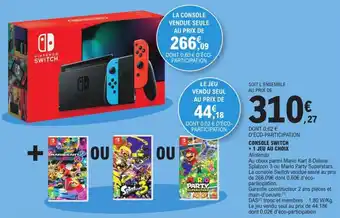 E.Leclerc Console switch + 1 jeu au choix offre