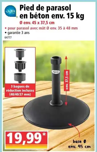 Norma Pied de parasol en béton env. 15kg offre