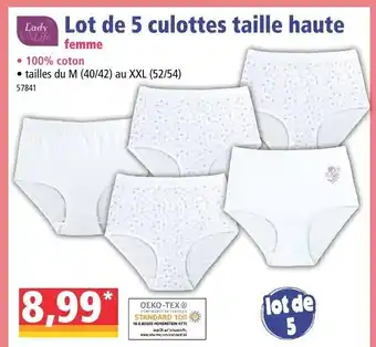 Norma Lot de 5 culottes taille haute offre