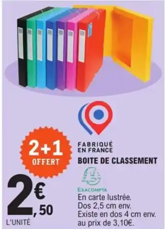 E.Leclerc Boite de classement offre