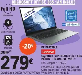 E.Leclerc Pc portable offre