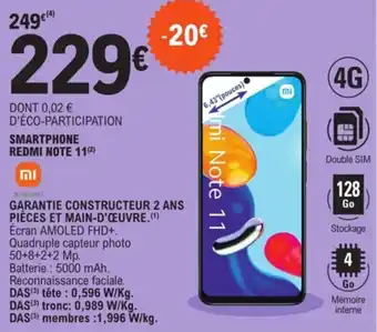 E.Leclerc Smartphone redmi note 11 offre