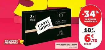 Super U Cafe moulu CARTE NOIRE offre