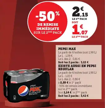 Super U Pepsi max offre