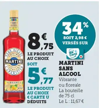 Super U Martini sans alcool offre