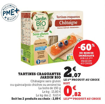 Super U Tartines craquantes jardin bio offre