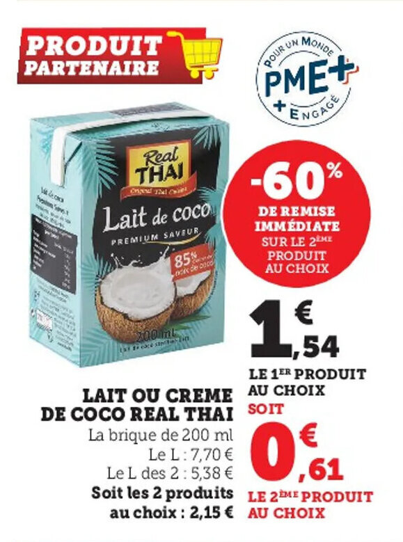 Lait de coco real thai