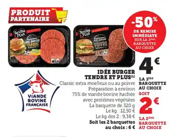 Super U Idée burger tendre et plus offre