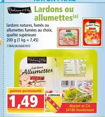 Norma Lardons ou allumettes offre