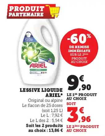 Super U Lessive liquide ariel offre