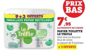 Super U Papier toilette le trefle offre