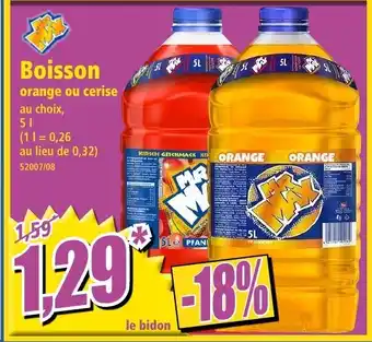 Norma Boisson orange ou cerise offre