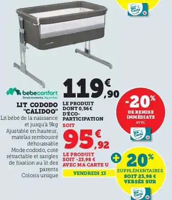 Super U Lit cododo "calidoo" offre