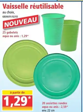 Norma Vaisselle réutilisable offre