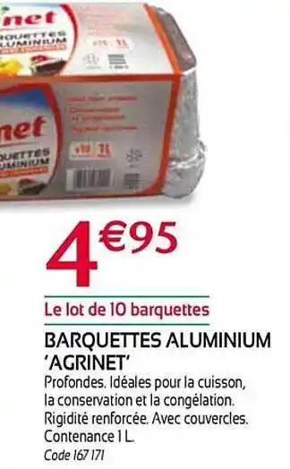 Barquettes aluminium