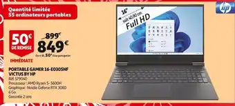 Auchan Portable Gamer 16-E0305NF Victus BY HP offre