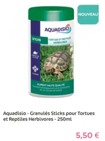 Animalis Aquadisio Granulés sticks Pour Tortues Et Reptiles Herbivoves 250ml offre
