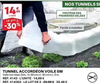 Shopix Tunnel Accordéon Voile 5M offre