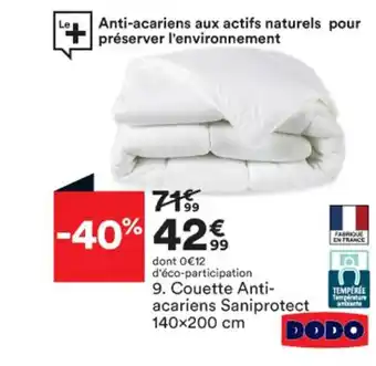 Coutte Anti-Acariens Saniprotect 140x200cm