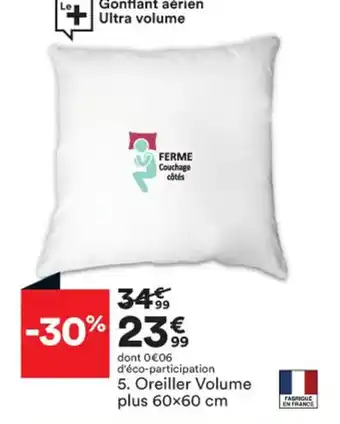 BUT Oreiller Volume Plus 60x60 cm offre