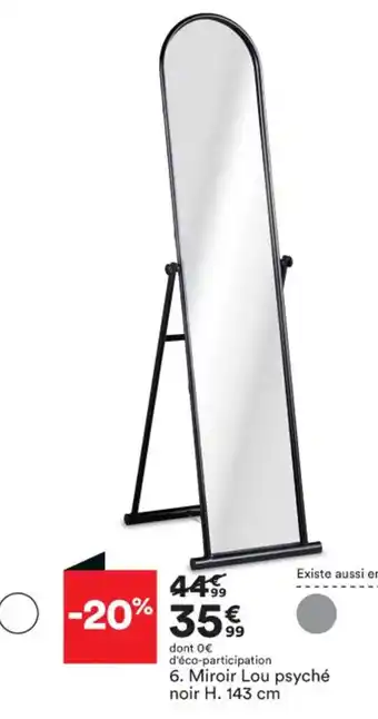 BUT Miroir Lou Psyche Noir H 143 cm offre