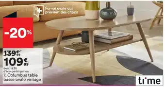BUT Columbus table Basse Ovale Vintage offre