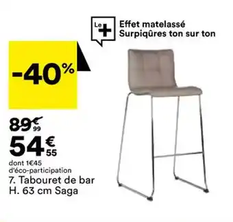 BUT Tabouret de Bar H.63 cm Saga offre