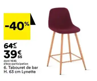 BUT Tabouret de Bar H.63 cm Lynette offre