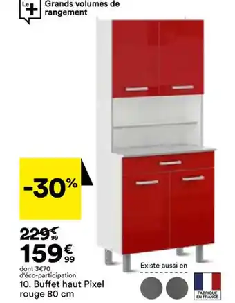 Buffet Haut Pixel Rouge 80 cm