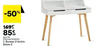 BUT Bureau 2 Tiroirs Snow 2 offre