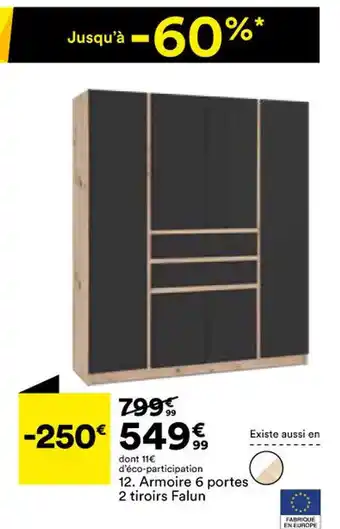 BUT Armoire 6 Portes 2 Tiroirs Falun offre