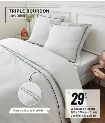 Cora x Carrefour Parure de Lit Triple Bourdon Percale offre