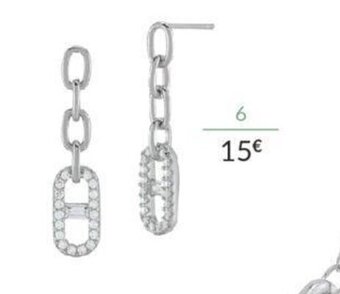 Auchan Boucles d'Oreilles Argent Et Oxydes de Zirconium offre