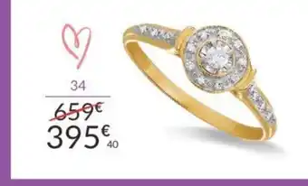 Auchan Bague Or 750 Millièmes Rhodie Et Diamants offre