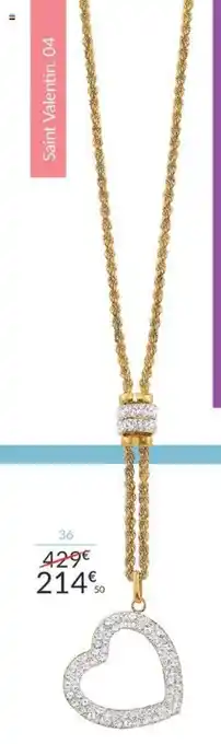 Auchan Collier or 375 Millièmes Et Cristaux offre