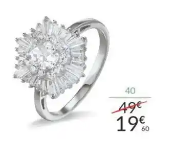 Auchan Bague Argent Et Oxydes de Zirconium offre
