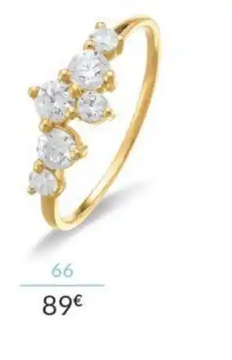 Auchan Bague Or 375 Millièmes Et Oxydes offre